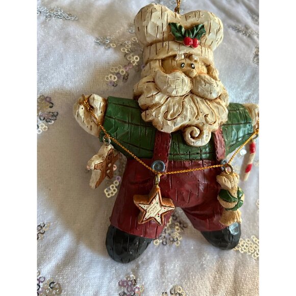 Santa Claus Chef Resin Ornament With Hanging String Christmas Ornaments - Picture 6 of 9